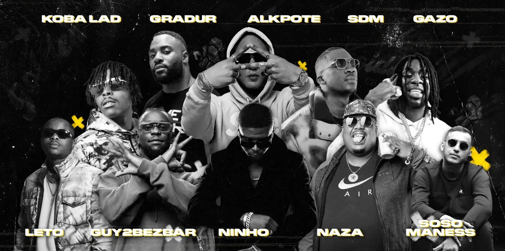 Collaborations rappeurs Golden CBD - Ninho Gazo Gradur Koba Lad Alkpote SDM Leto Naza Guy2bezbar Soso Maness